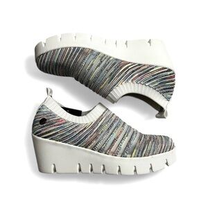 Bernie Mev Women’s Multicolor Knit Comfort Wedge Platform Sneaker EU 38 US 7.5-8